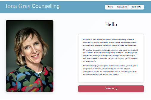 Iona Grey Counselling website homepage preview